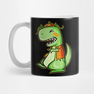 Tyrannosaurus Rex T-Rex With Vest And Pumpkin For Halloween Mug